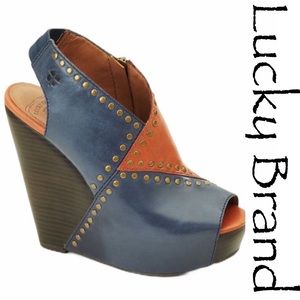 LUCKY BRAND • Ramada Leather Platform Wedge sz 10